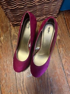 Windsor Smith Plum Suede Round-Toe Pumps